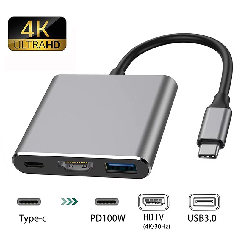 Hdmi Adapter Tablet - USB-C naar HDMI-compatibele 3-in-1 kabelconverter USB