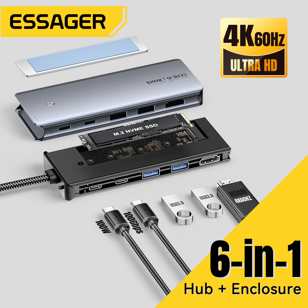 Hdmi Adapter Tablet - Essager USB C Hub Met M.2