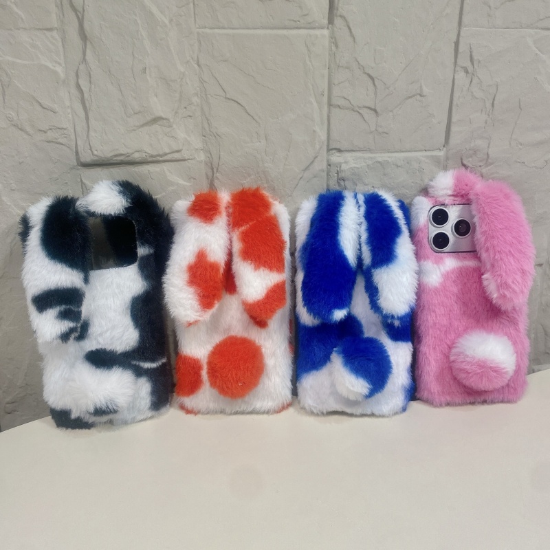 Apple Iphone 15 - Schattige konijnenprint pluche telefoonhoesjes voor iPhone