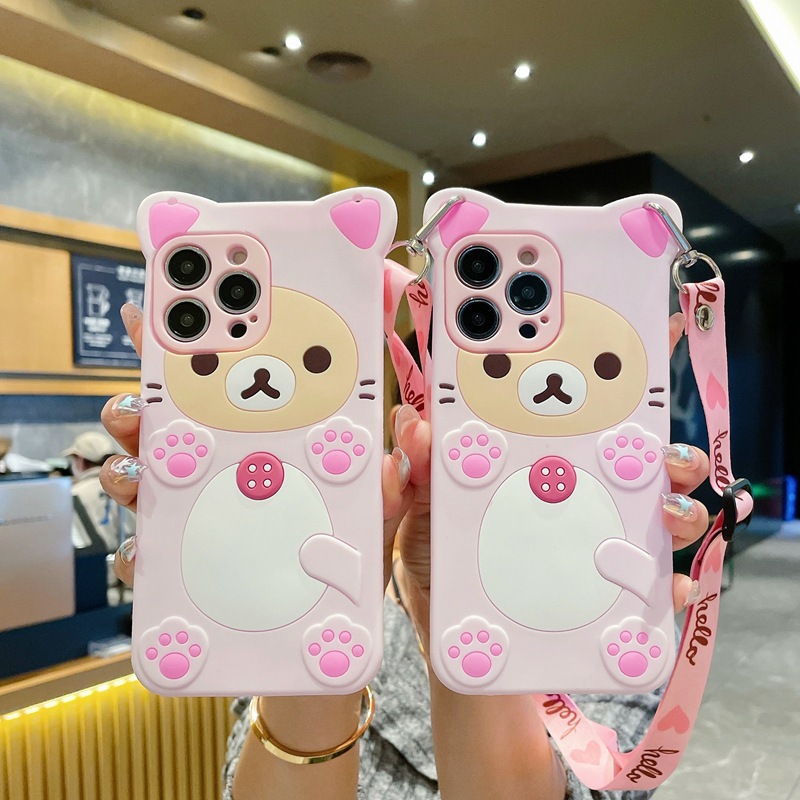 Tablet S9 Fe Accessories - 3D Schattige Rilakkuma Beer Telefoonhoesje met
