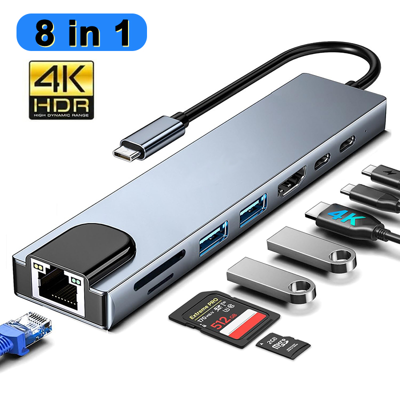 8-in-1 USB Type C-hub voor Mac - Hdmi Adapter Tablet recensie en prijs