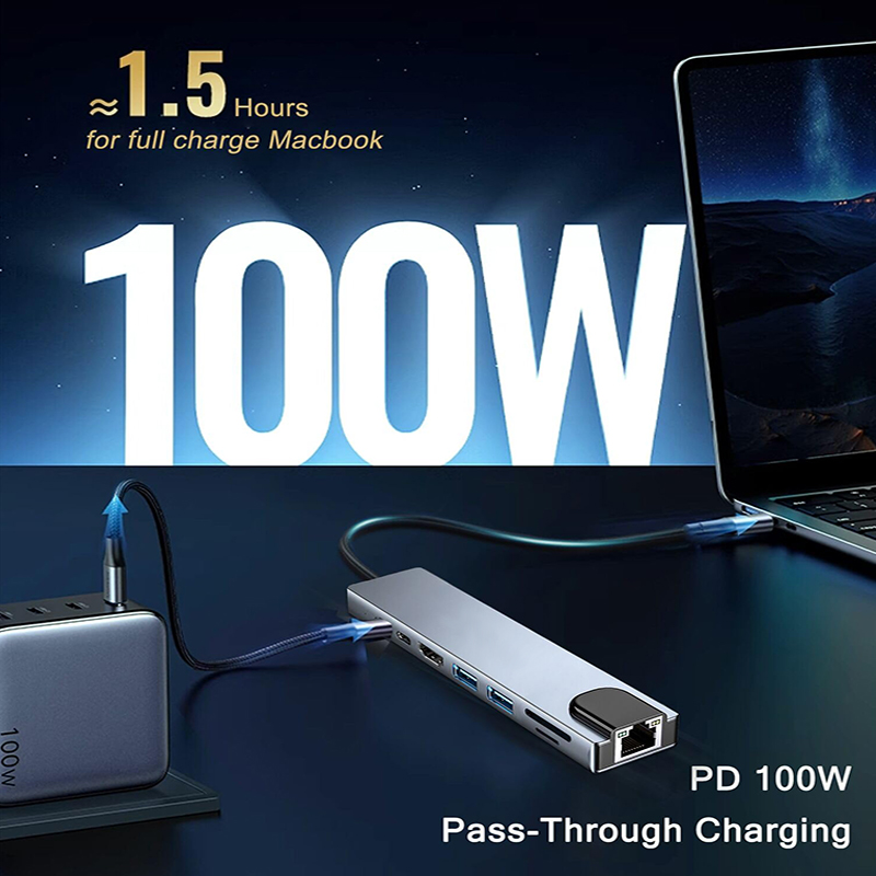 8-in-1 USB Type C-hub voor Mac - Hdmi Adapter Tablet recensie en prijs