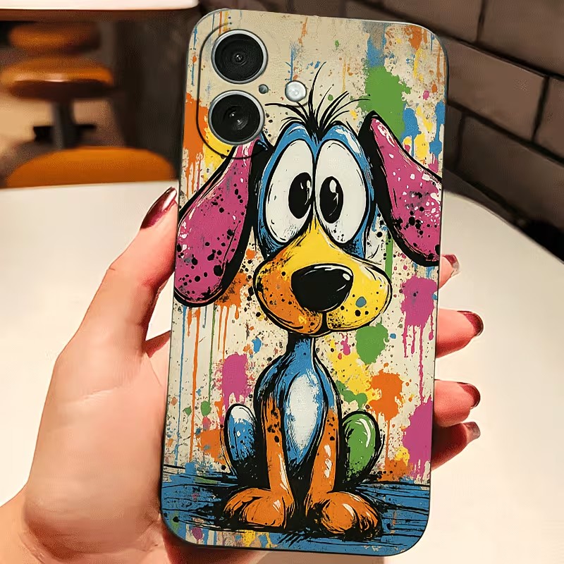 Graffiti gekleurde puppy TPU t - Apple Iphone 15 recensie en prijs
