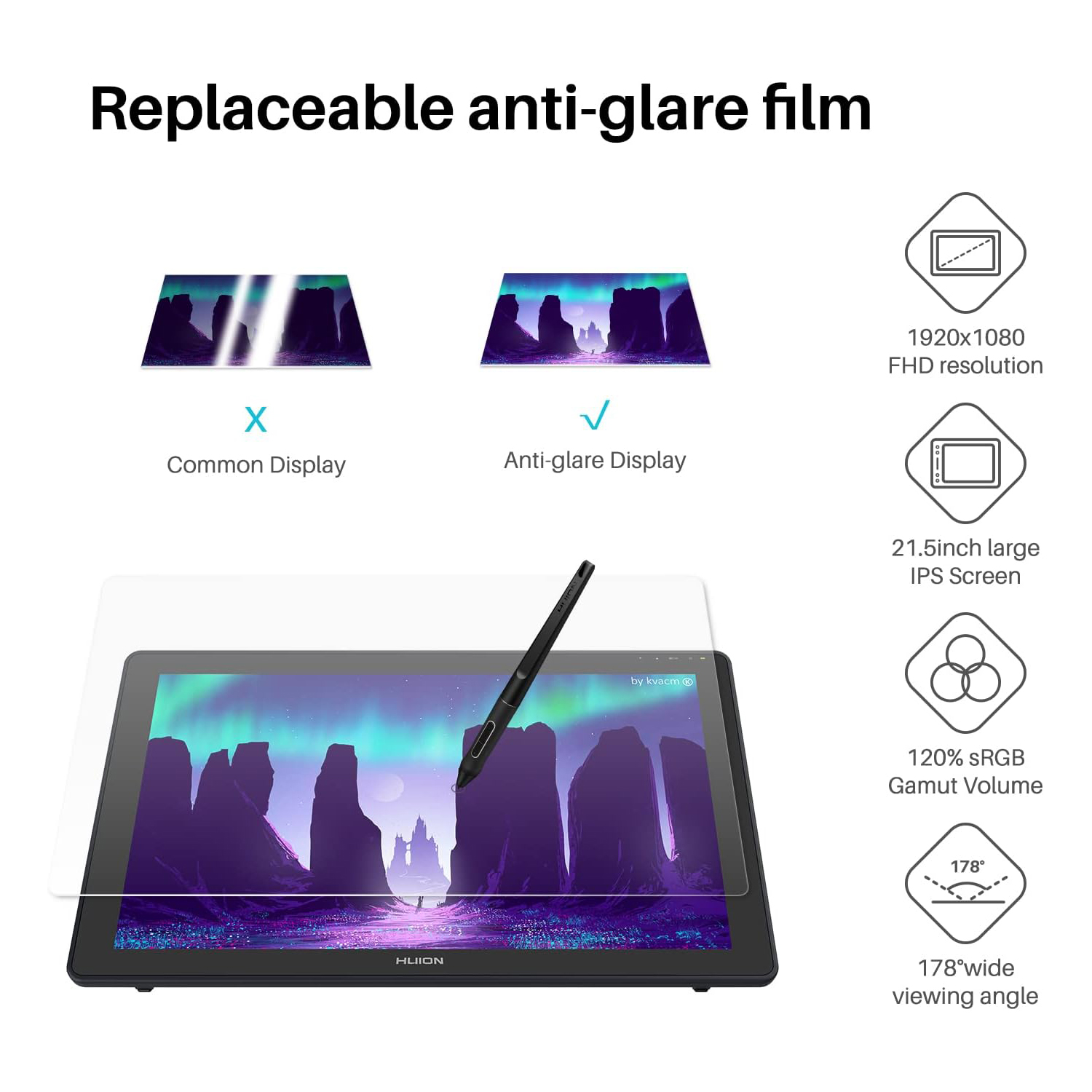 Huion Kamvas 22 Grafische Tabl - Huion Tablet Accessories recensie en prijs